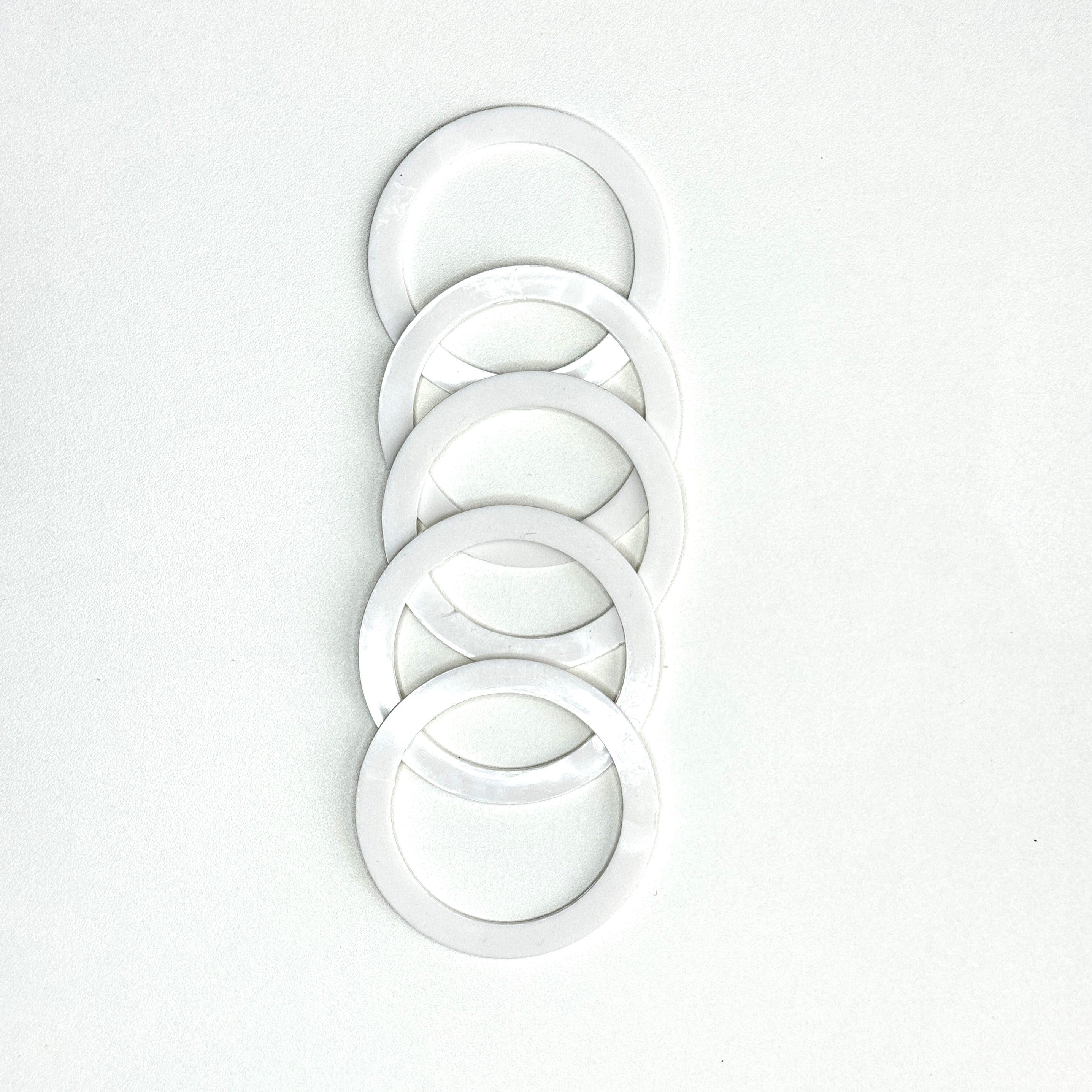 D1.96" (50 mm) White Stretch Ceilings Reinforcement Circle Rings/Protective Thermal Rings for Spotlights Installation