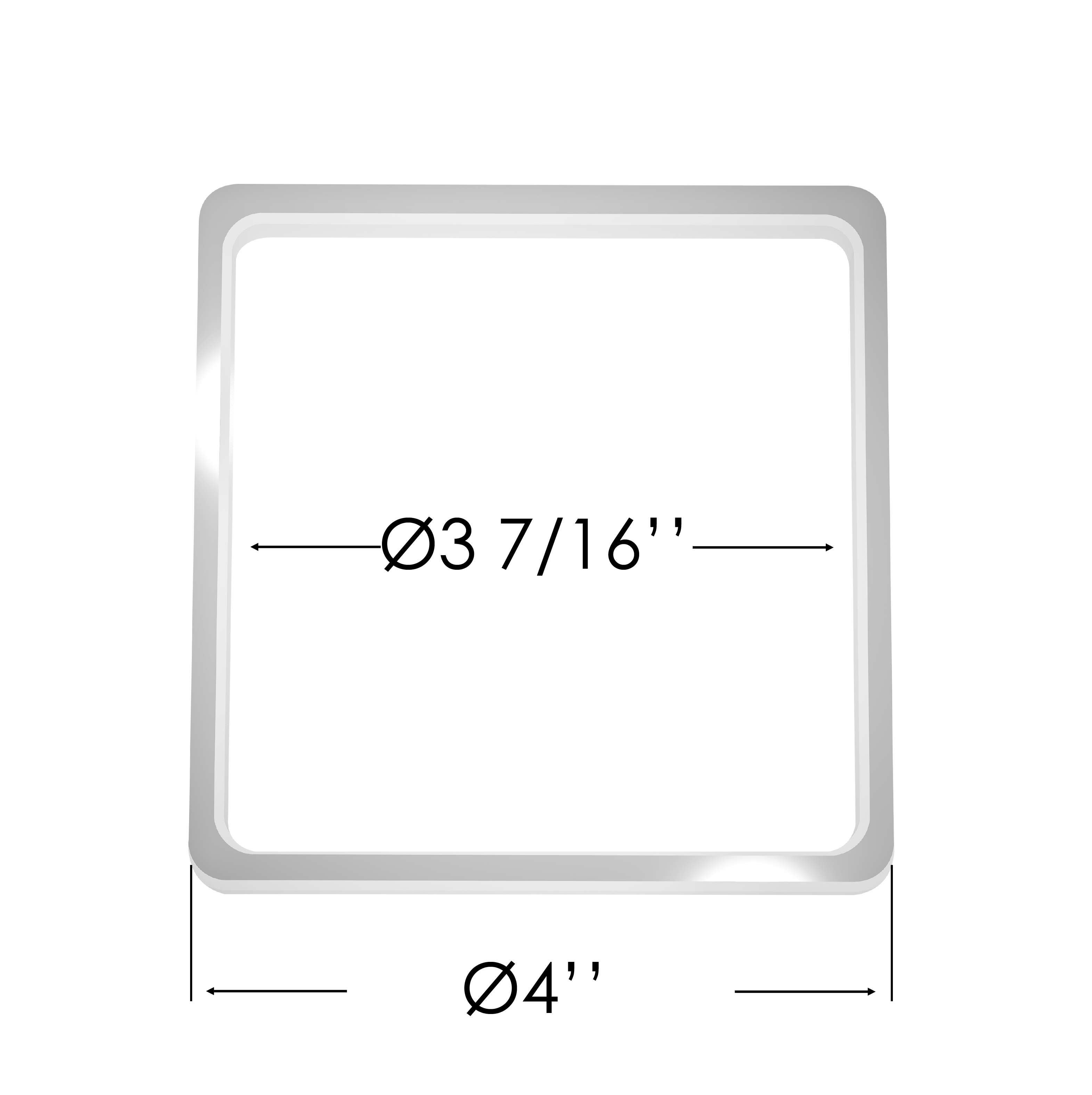 100x100 mm (4"x4") Square Thermal Reinforcement Ring for Spotlights