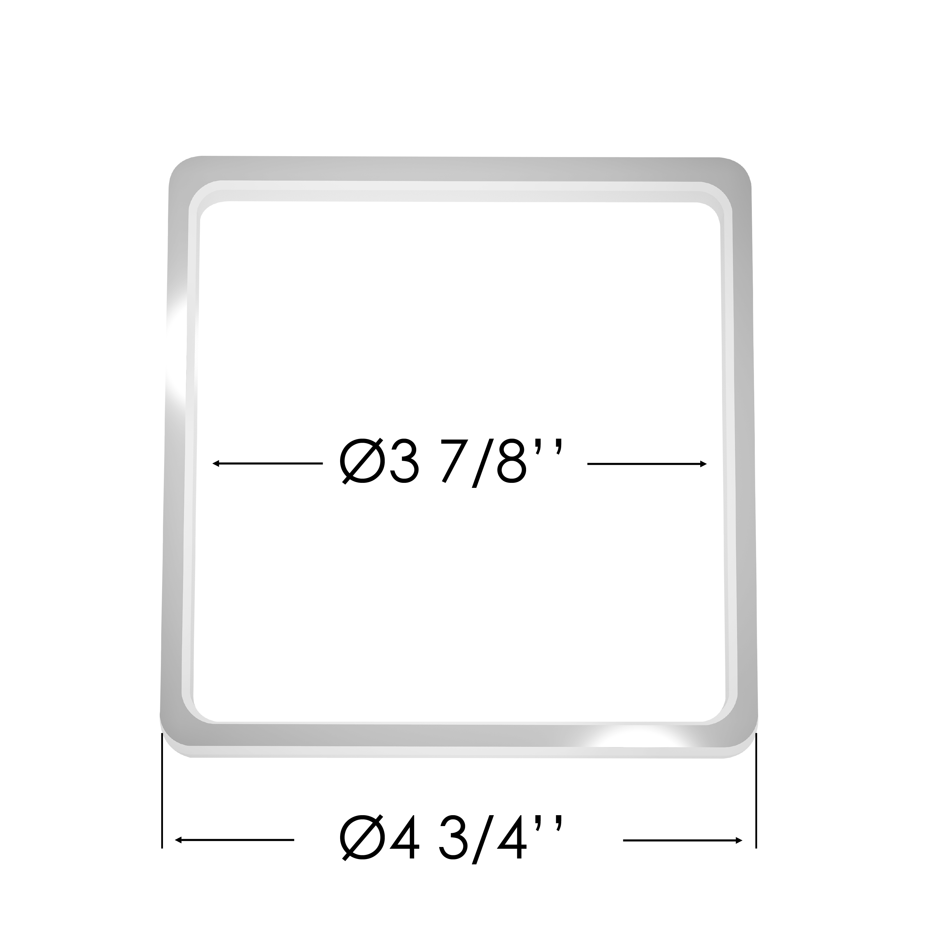 110x110 mm (4 3/8"x4 3/8") Square Thermal Reinforcement Ring for Spotlights