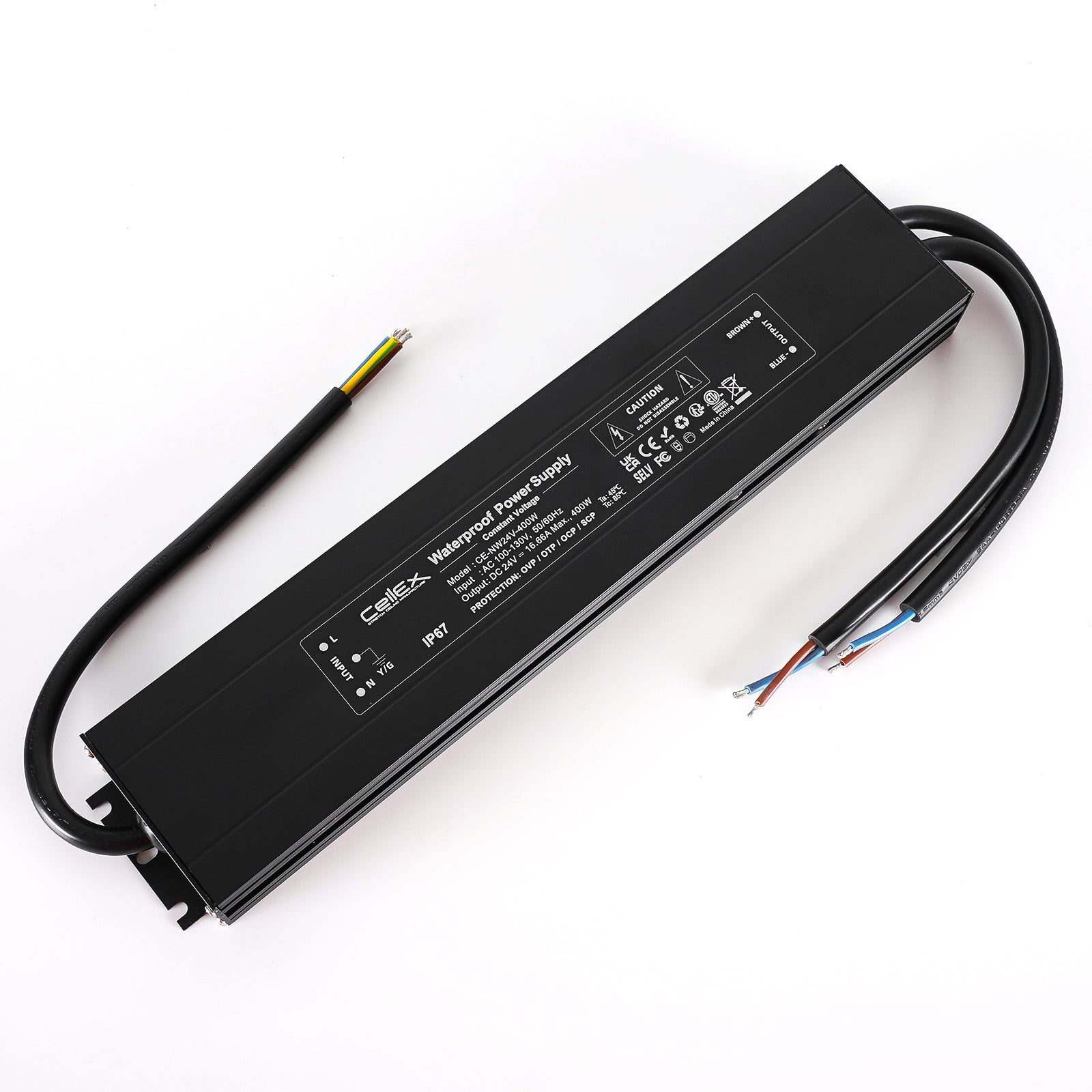 Ultra Slim LED Driver 24V 400W IP67 ETL Listed Class 2, Transformer for LED Lights, Waterproof Power Supply AC 100-130V 50/60Hz