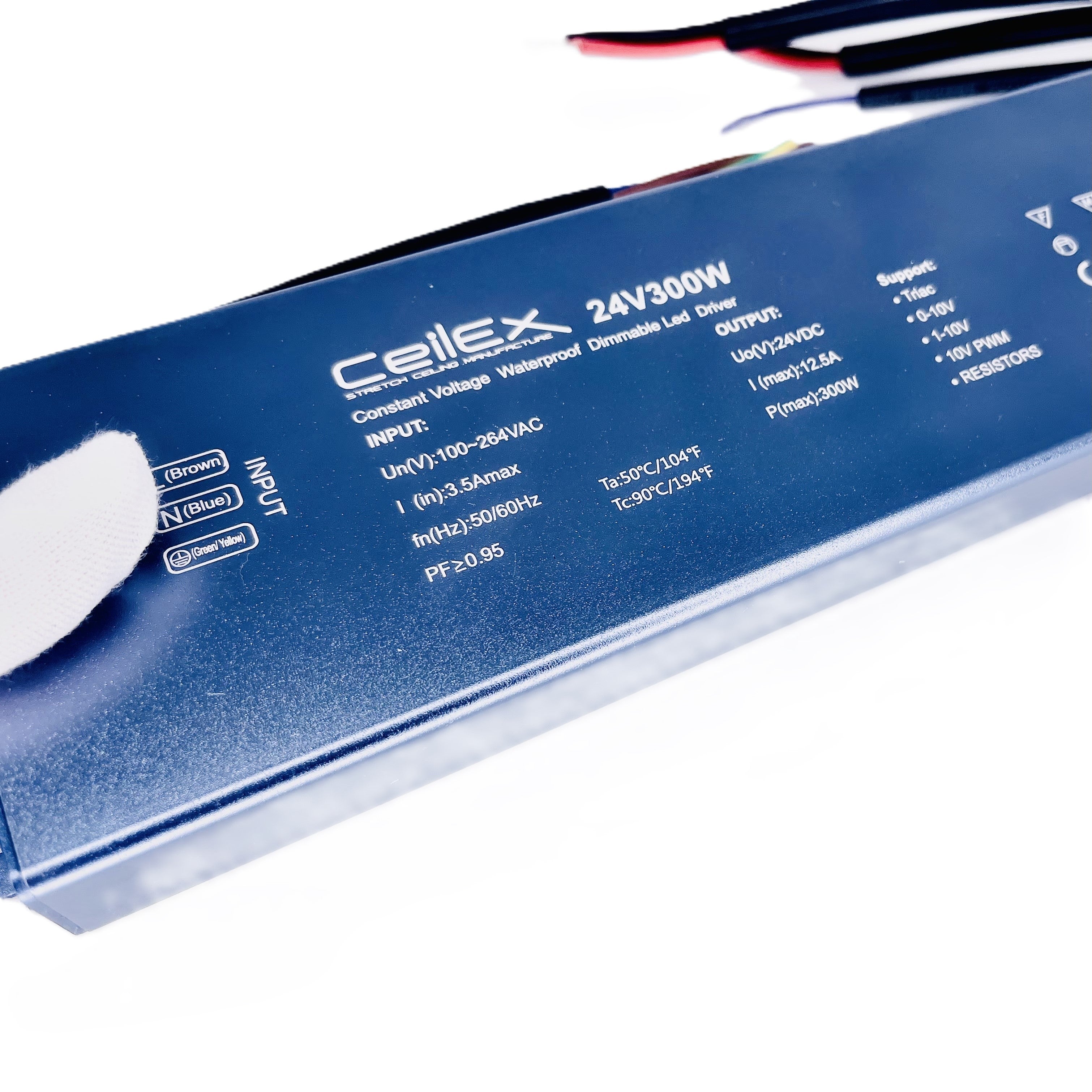 Triac Dimmable LED Driver 24V 300W IP67 Ultra Slim 0.8in UL Listed Compatible with Lutron Dimmer, Transformer for LED Lights, Power Supply 5in1 Triac/0-10V/1-10V/Potentiometer/10V PWM