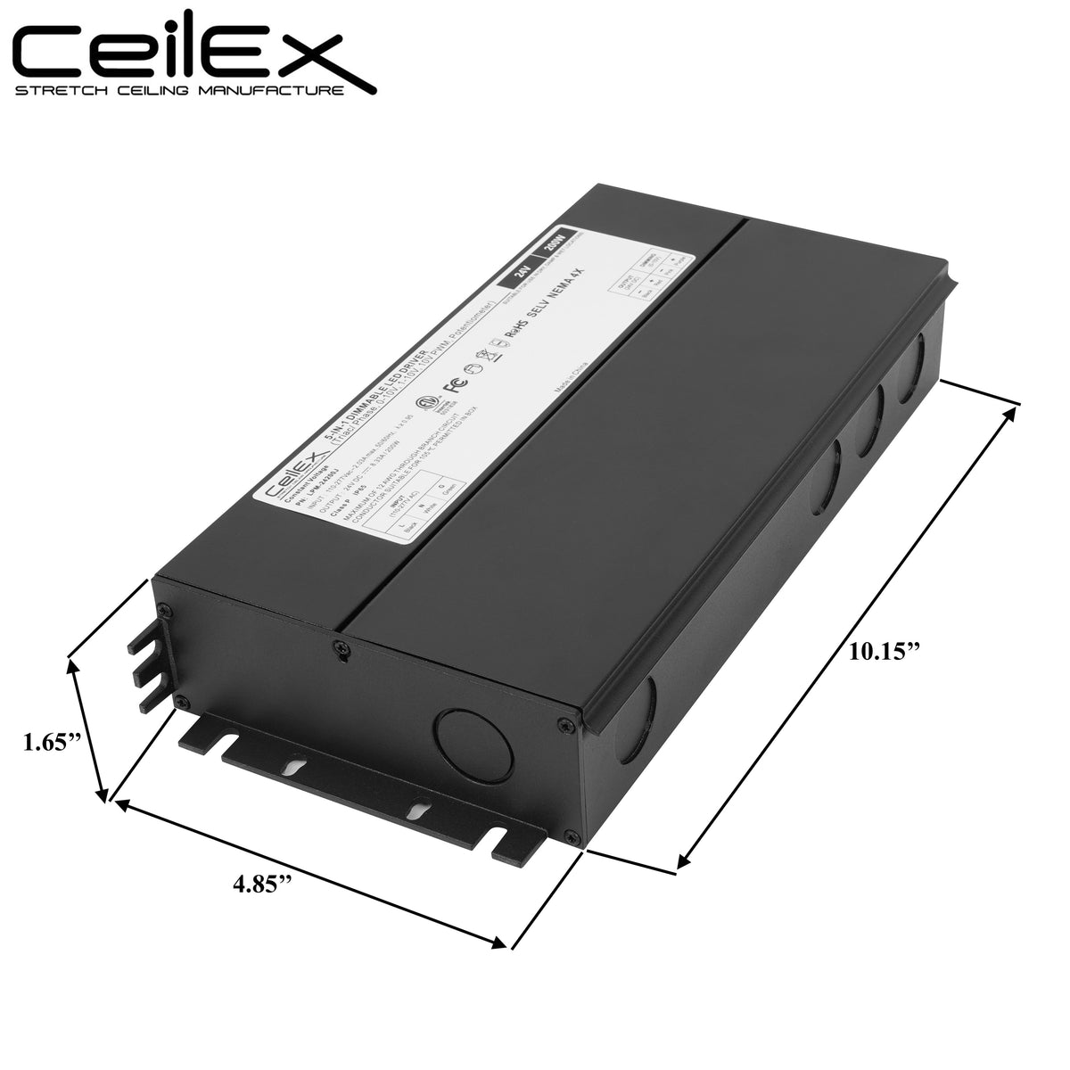 Ceilex Triac Dimmable LED Driver 24V 200W IP65 UL Listed Compatible wi ...