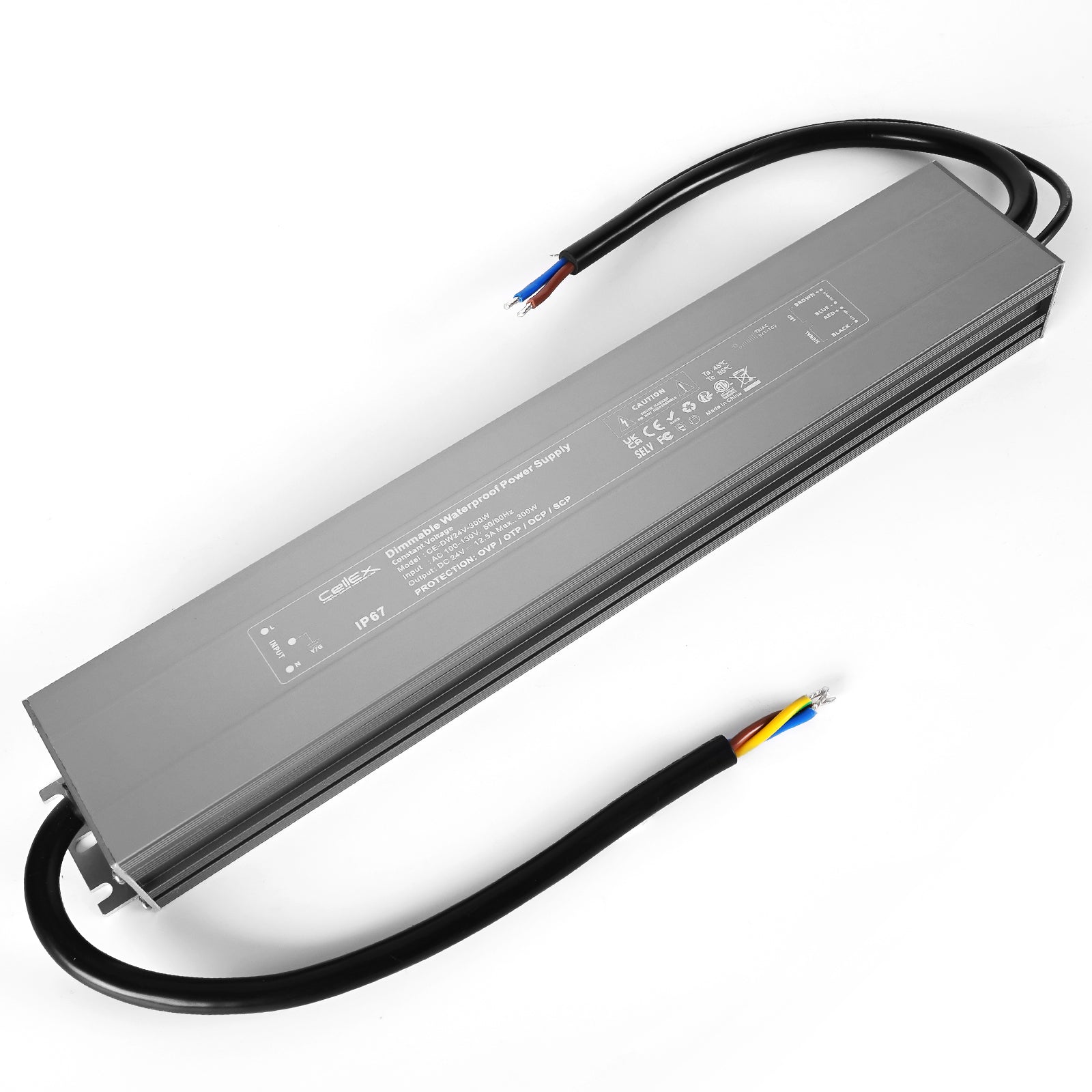 Triac Dimmable LED Driver 24V 300W IP67 ETL Listed Compatible with Lutron Dimmer, Transformer for LED Lights, Slim Waterproof Dimmable Power Supply 3 in 1 PWM.0/1-10V Dimming