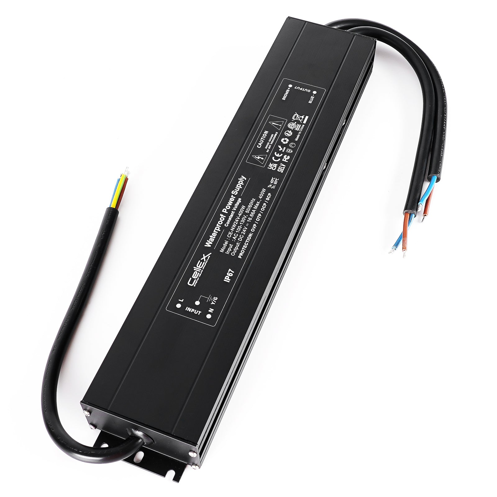 Ultra Slim LED Driver 24V 400W IP67 ETL Listed Class 2, Transformer for LED Lights, Waterproof Power Supply AC 100-130V 50/60Hz