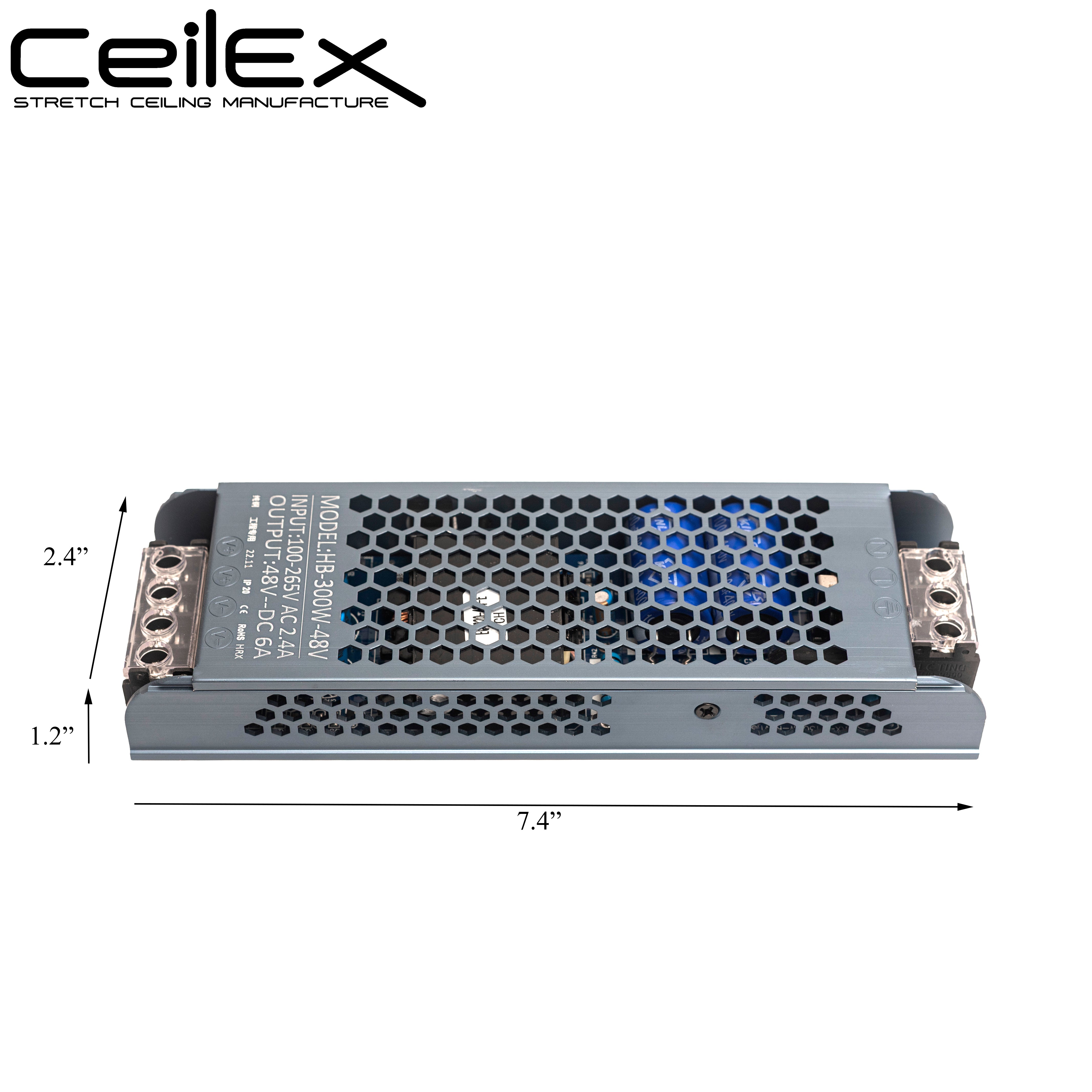 LED Driver 48V 300W IP20, Constant-Voltage Power Supply, LED Power Supply 100–265VAC 50/60Hz, Transformer for LED Lights (Non-Waterproof)