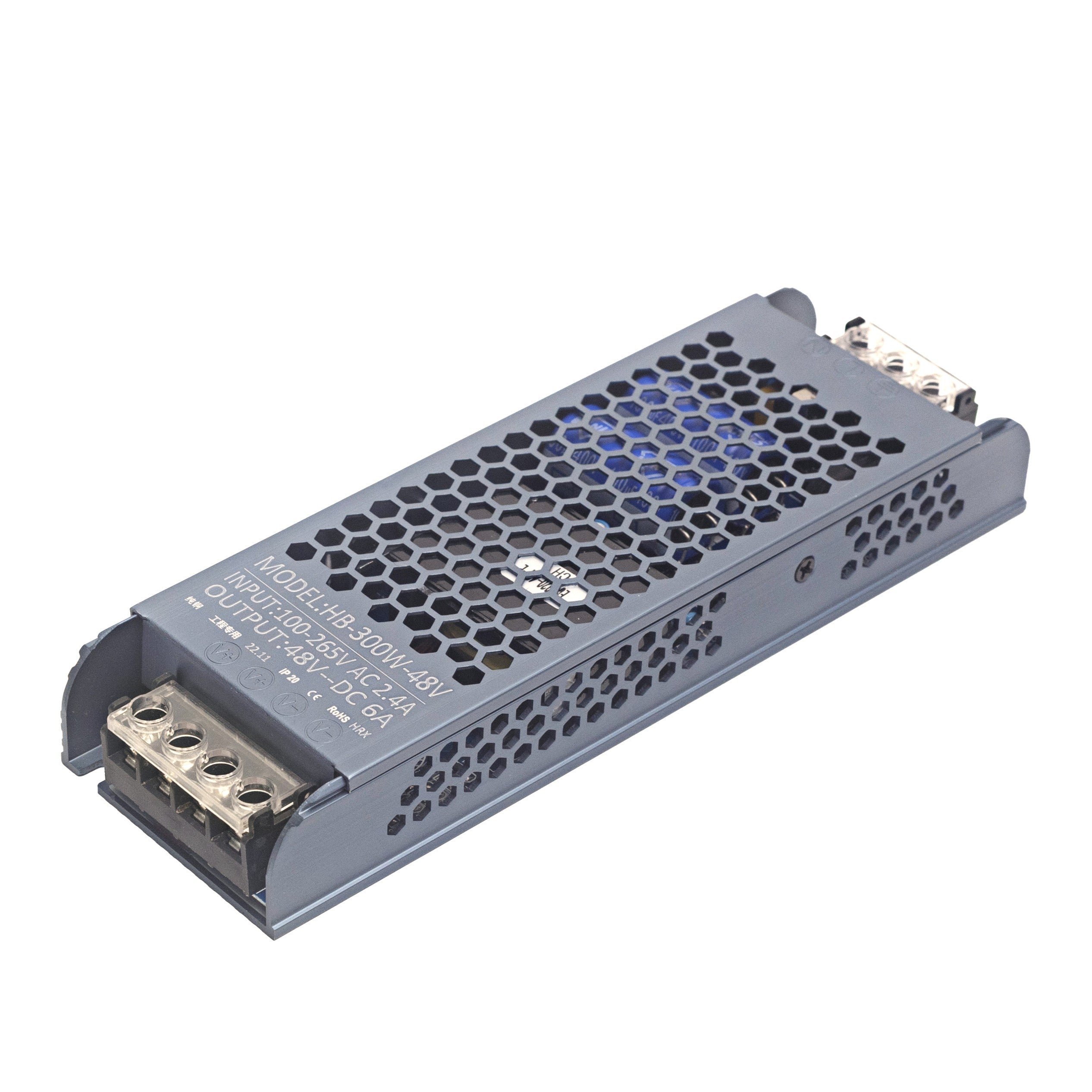 LED Driver 48V 300W IP20, Constant-Voltage Power Supply, LED Power Supply 100–265VAC 50/60Hz, Transformer for LED Lights (Non-Waterproof)