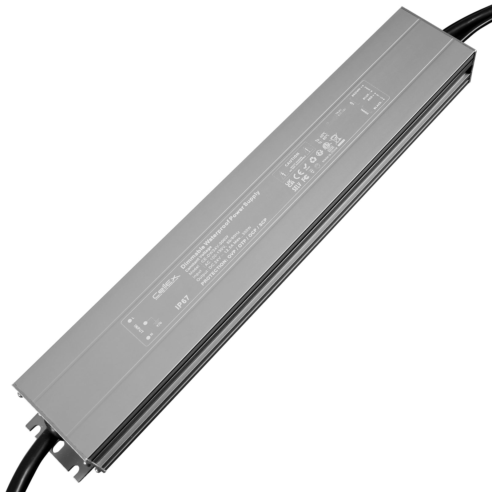 Triac Dimmable LED Driver 24V 300W IP67 ETL Listed Compatible with Lutron Dimmer, Transformer for LED Lights, Slim Waterproof Dimmable Power Supply 3 in 1 PWM.0/1-10V Dimming
