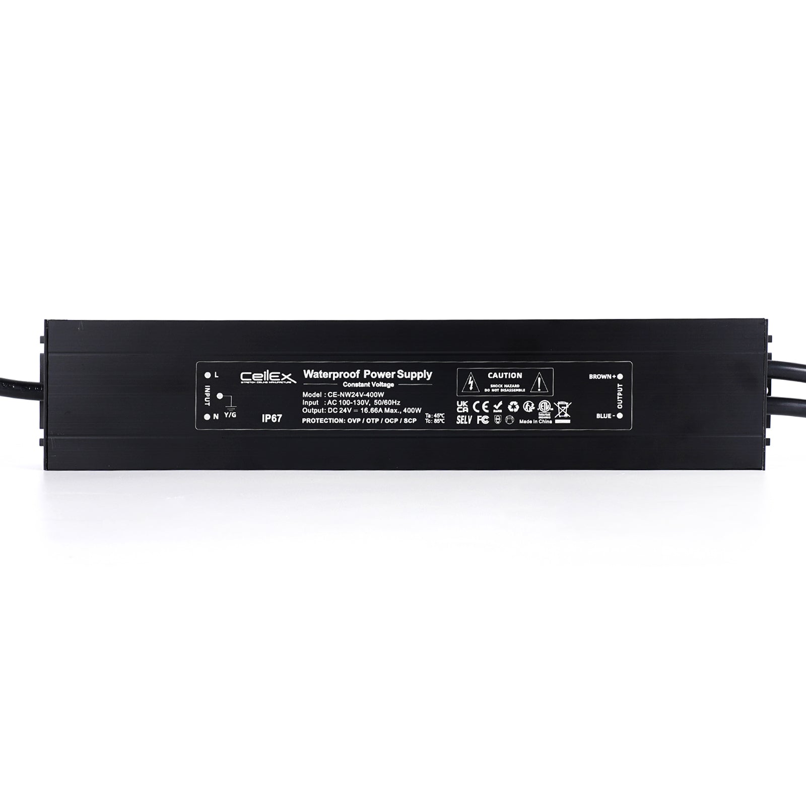 Ultra Slim LED Driver 24V 400W IP67 ETL Listed Class 2, Transformer for LED Lights, Waterproof Power Supply AC 100-130V 50/60Hz