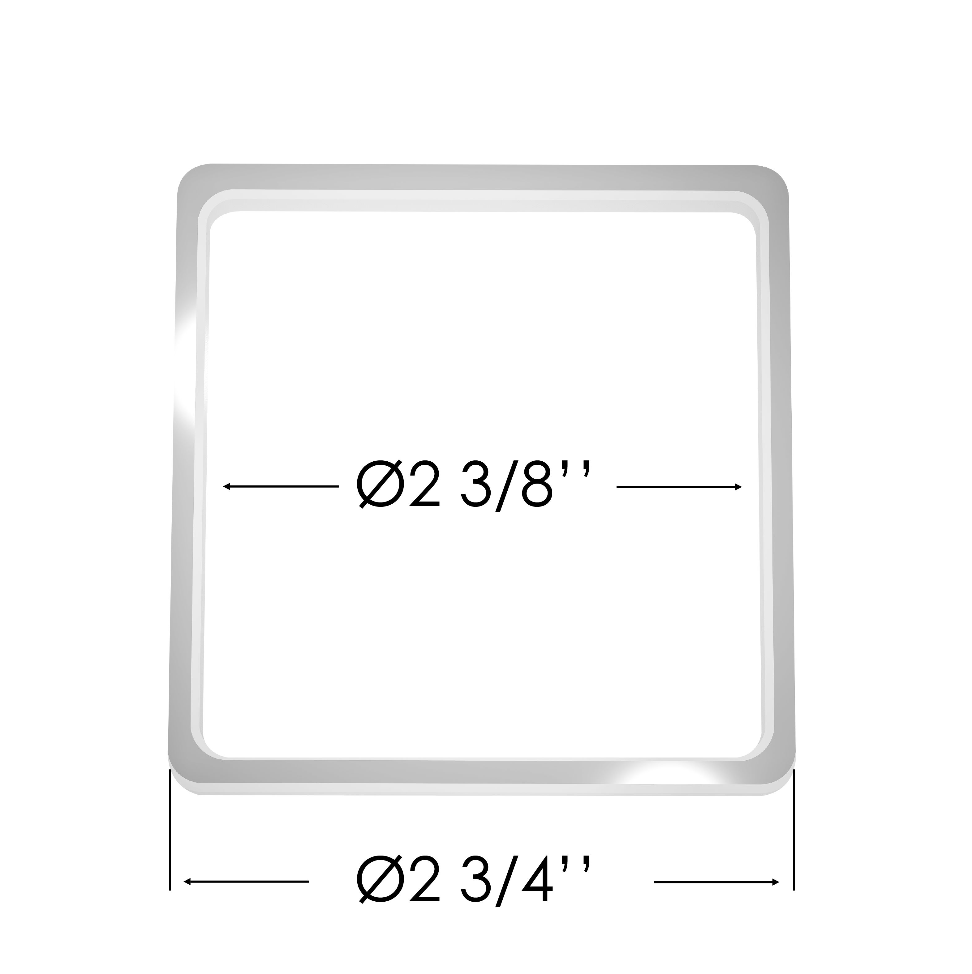 70x70 mm (2 3/4"x2 3/4") Square Thermal Reinforcement Ring for Spotlights