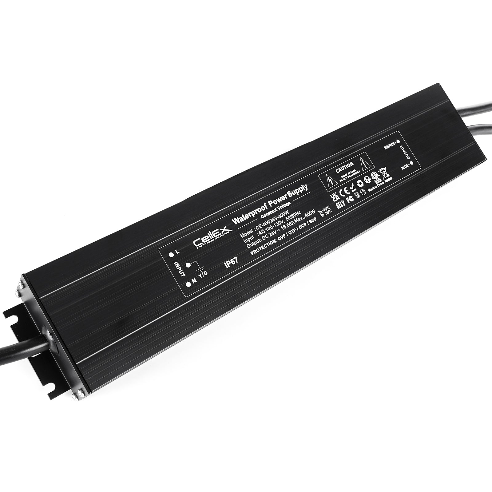 Ultra Slim LED Driver 24V 400W IP67 ETL Listed Class 2, Transformer for LED Lights, Waterproof Power Supply AC 100-130V 50/60Hz