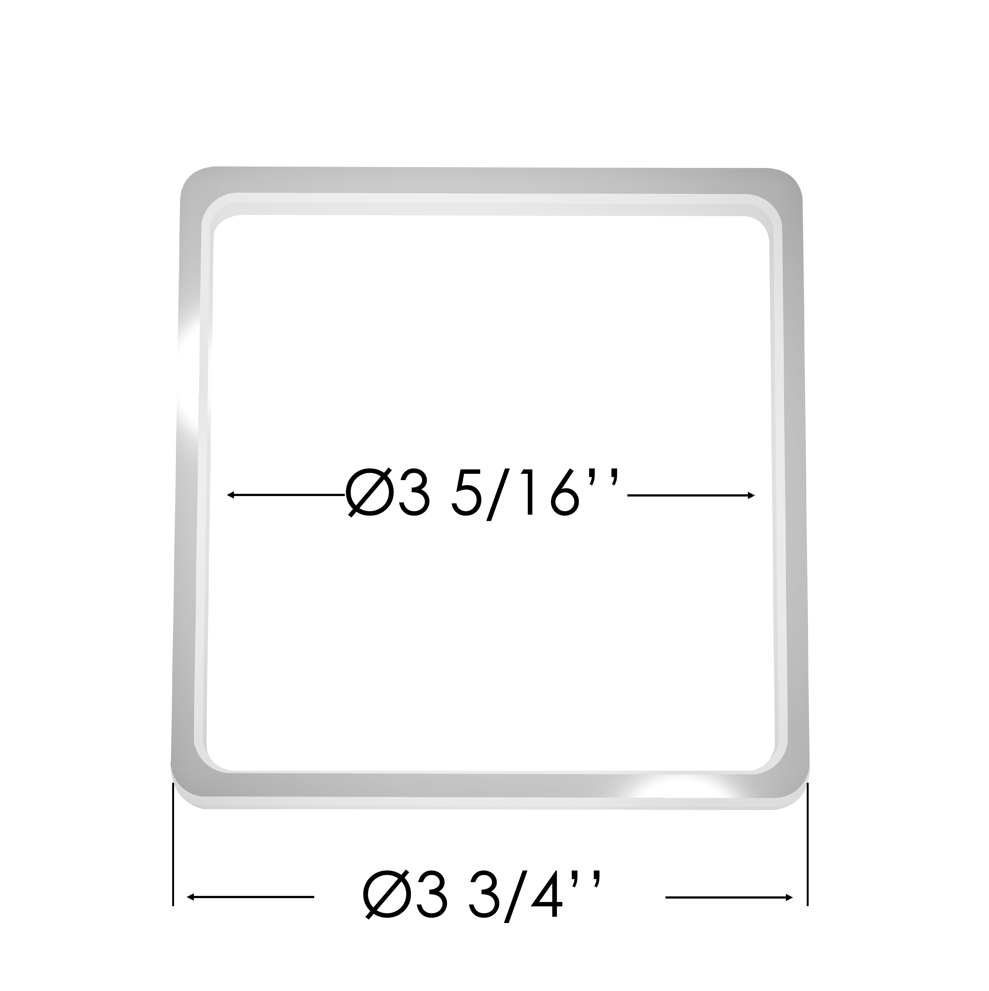 95x95 mm (3 3/4"x3 3/4") Square Thermal Reinforcement Ring for Spotlights