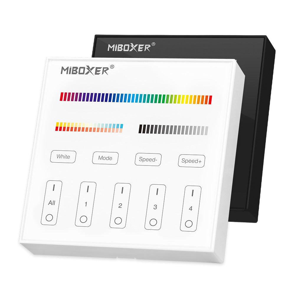 B4-B - 4-Zone Panel Remote (RGB+CCT) Black