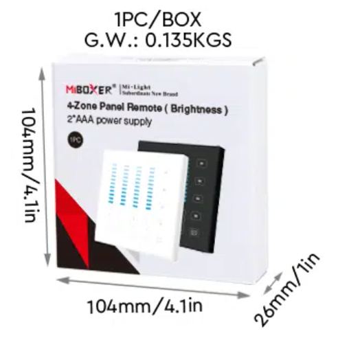 B5-B - 4-Zone Brightness Panel Remote Black