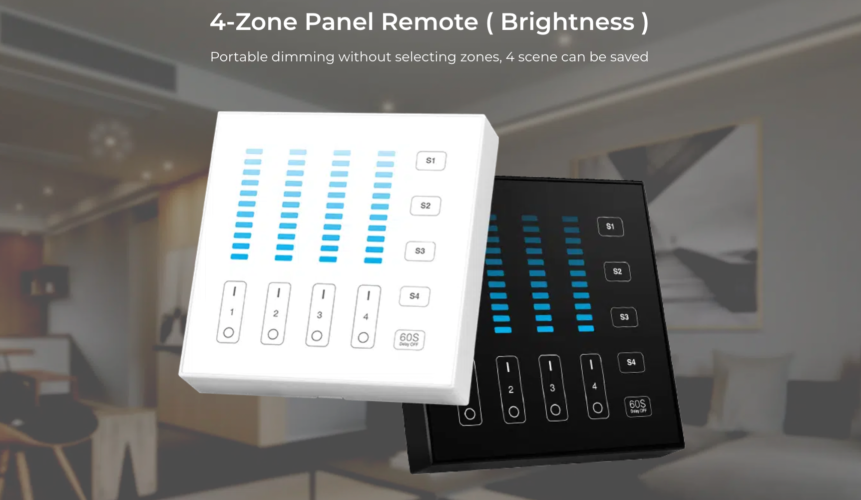 B5-B - 4-Zone Brightness Panel Remote Black