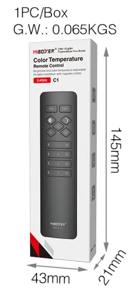 C1-B - 4-Zone Color Temperature Remote (CCT Black Remote)
