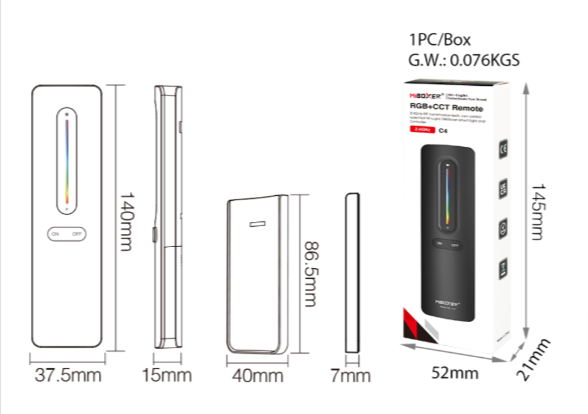 C4-B - RGB+CCT Remote (2.4GHz) Black
