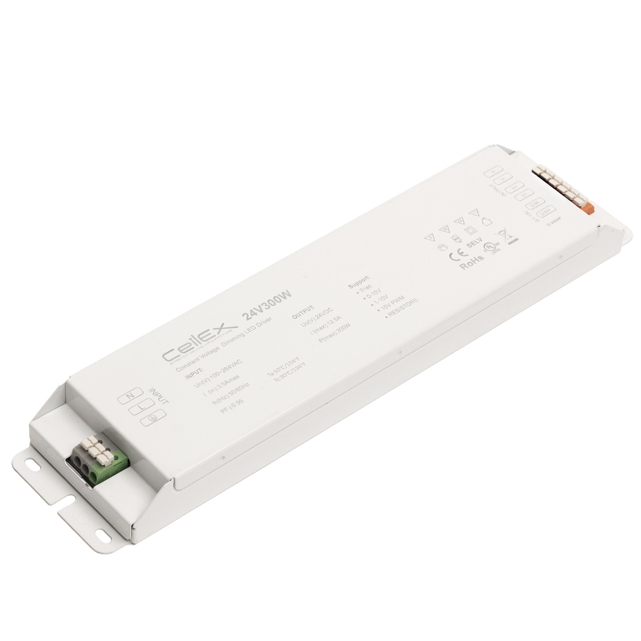 Ceilex Triac Dimmable LED Driver 24V 300W IP20 Ultra Slim 1in UL Liste ...