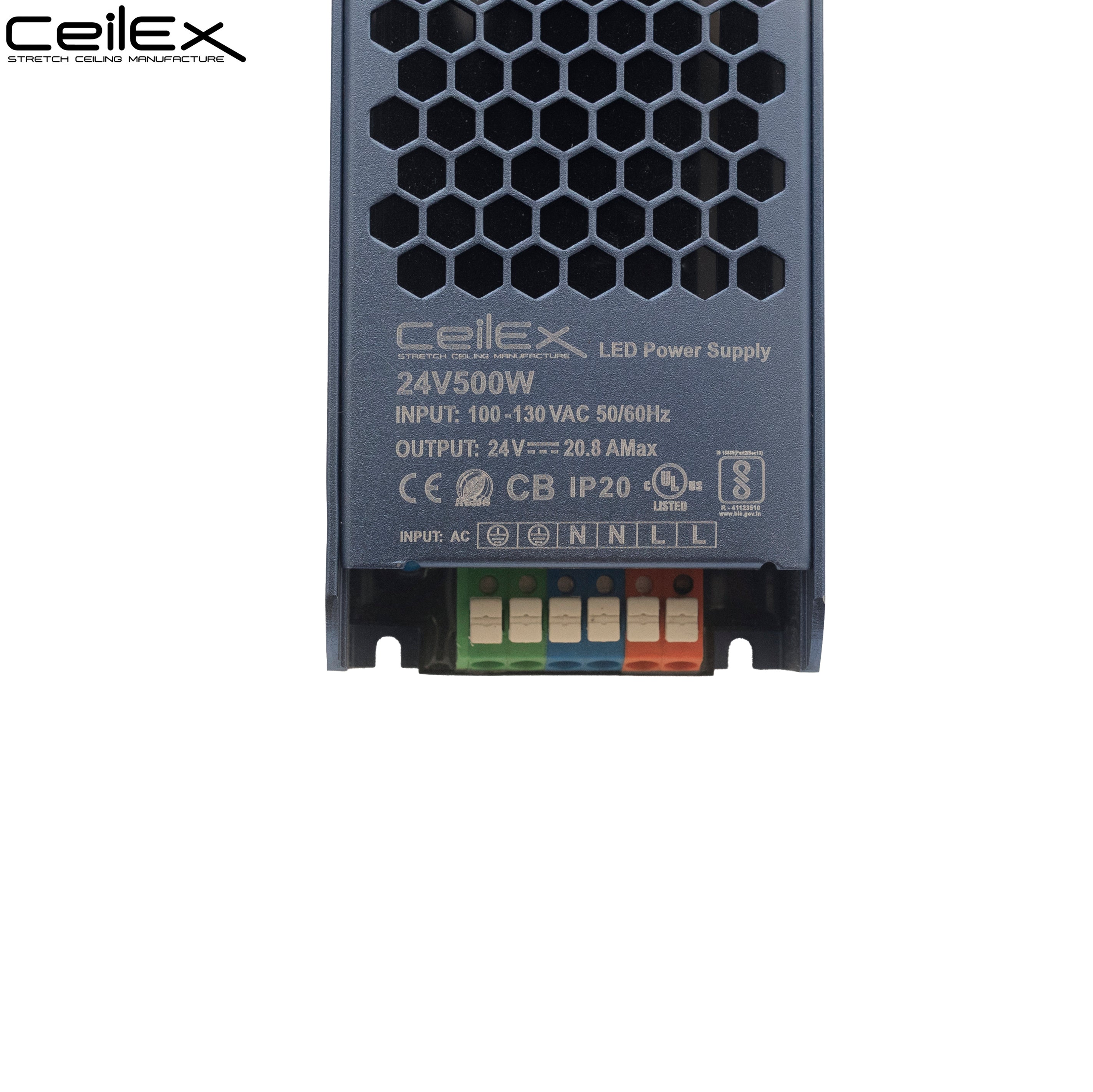 LED Driver 24V 500W IP20 UL Listed, Transformer for LED Lights, LED Power Supply 100-130 VAC 50/60Hz