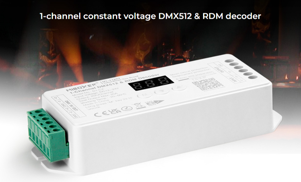 D1-CX - DMX512 1-Channel Constant Voltage DMX512 & RDM Decoder