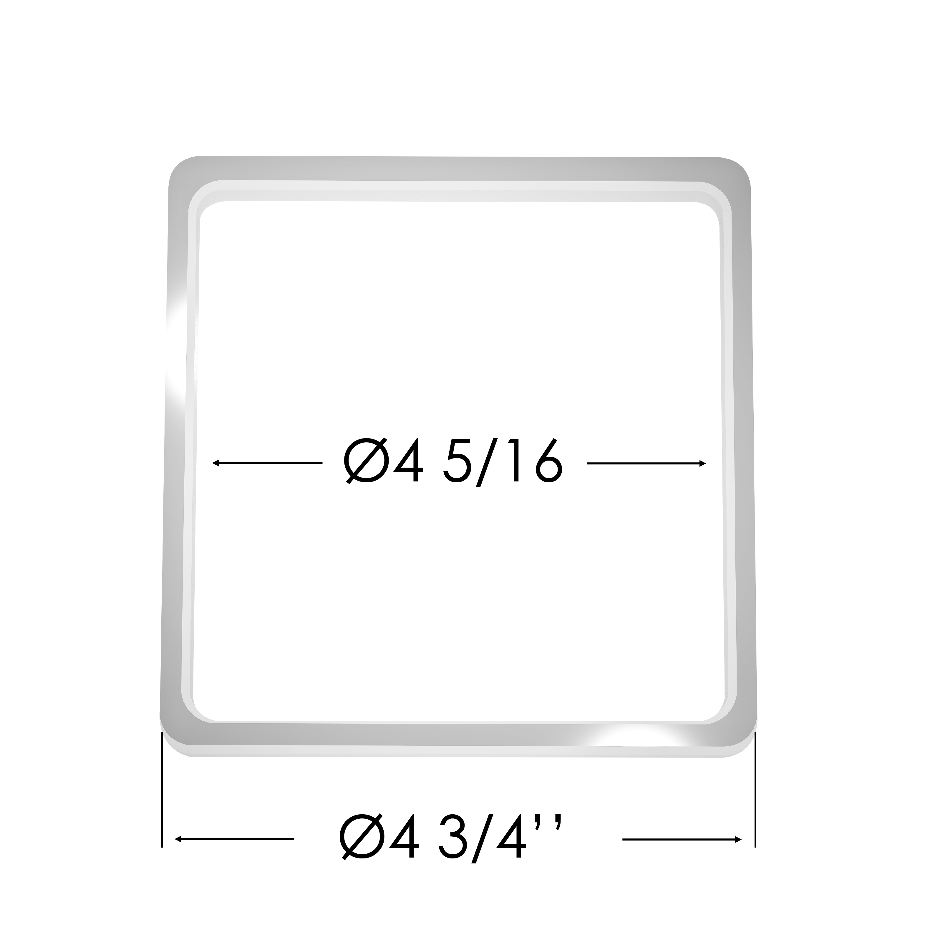 120x120 mm (4 3/4"x4 3/4") Square Thermal Reinforcement Ring for Spotlights