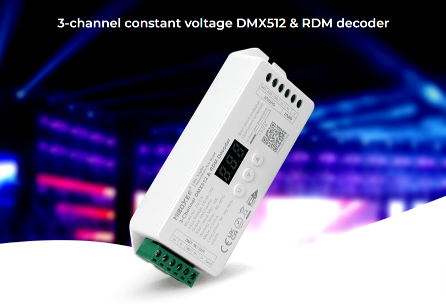 D3-CX - DMX512 3-Channel Constant Voltage DMX512 & RDM Decoder