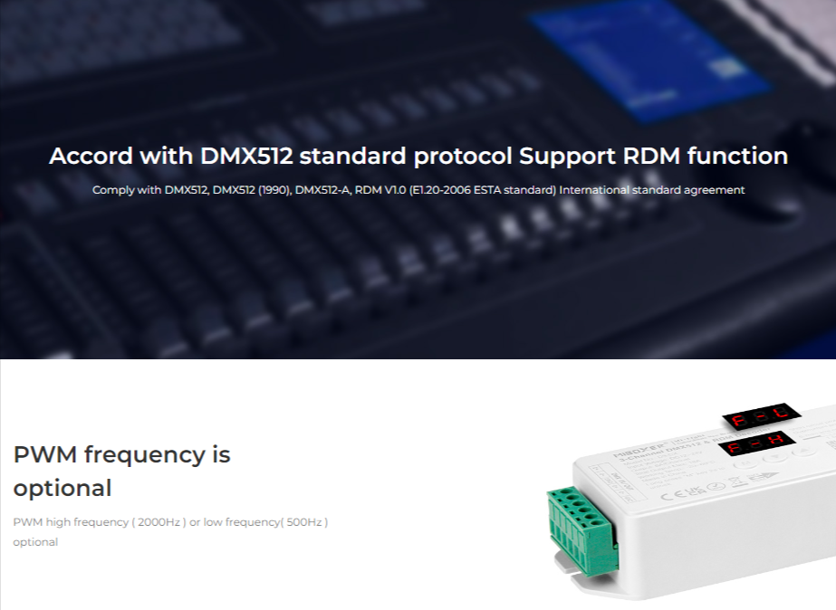 D3-CX - DMX512 3-Channel Constant Voltage DMX512 & RDM Decoder
