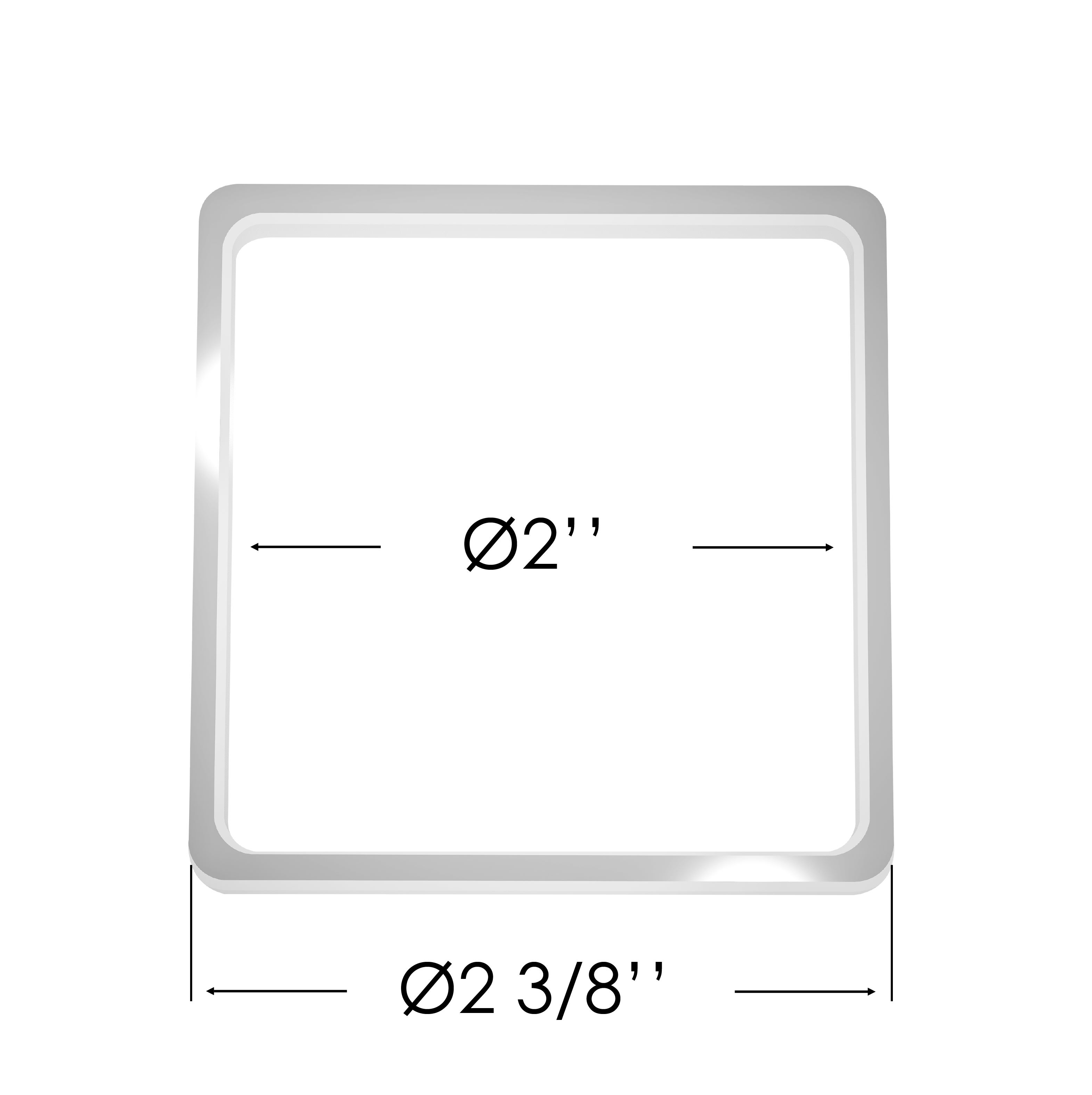 60x60 mm (2 3/8"x2 3/8") Square Thermal Reinforcement Ring for Spotlights