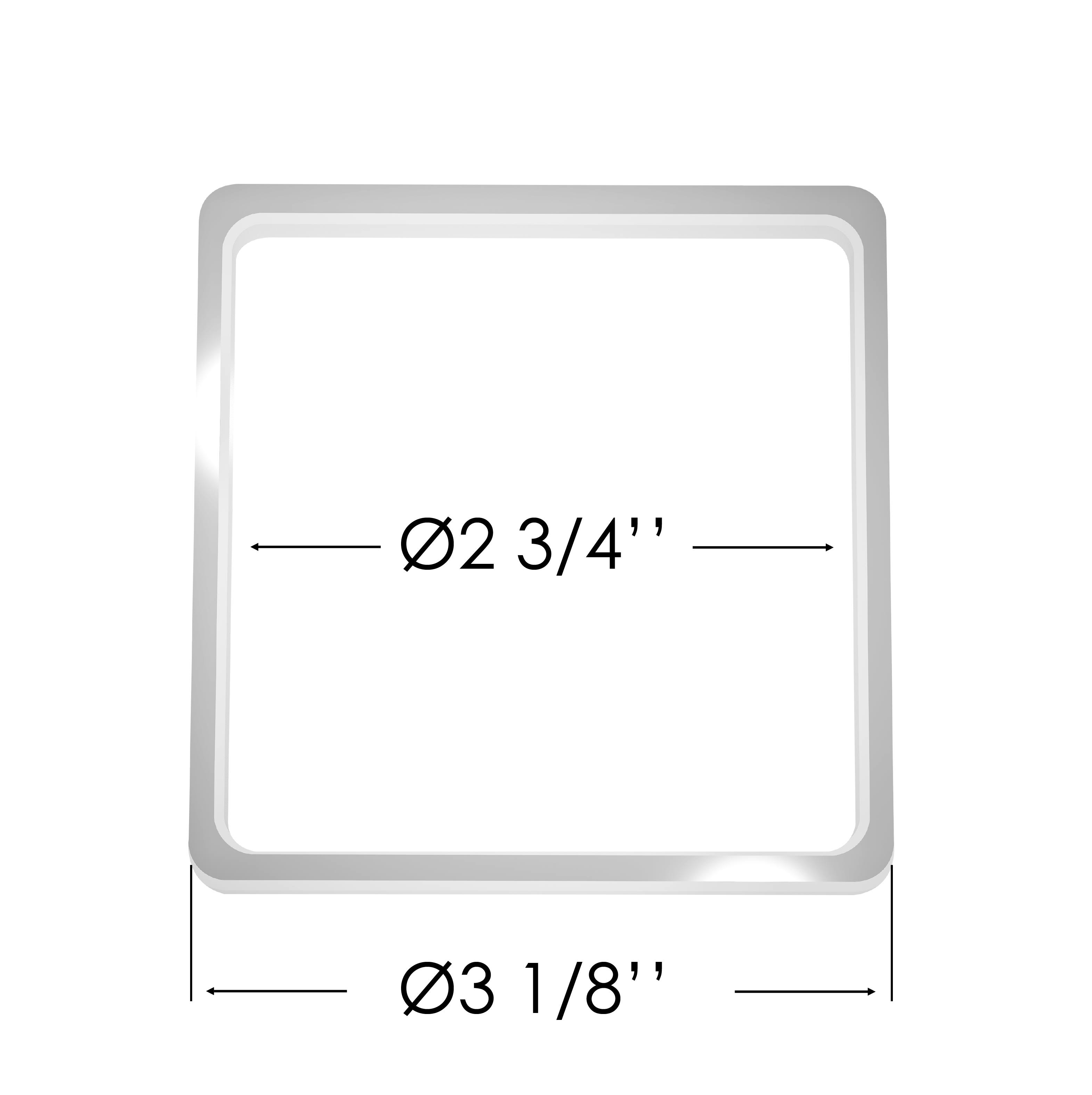 80x80 mm (3 1/8"x3 1/8") Square Thermal Reinforcement Ring for Spotlights