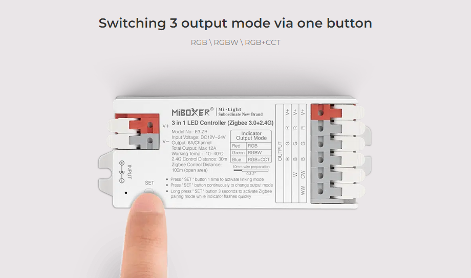 E3-ZR - 3 in 1 LED Controller (Zigbee 3.0 +2.4G)