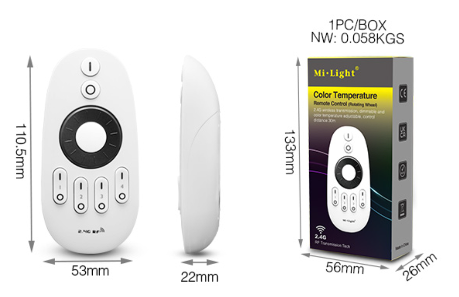 FUT006 - 4-Zone Rotating Wheel Remote