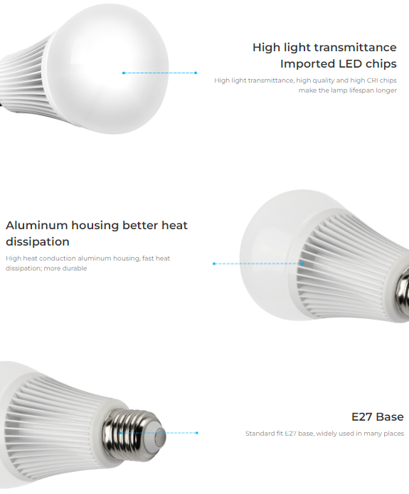 FUT012 - 9W RGB+CCT LED Bulb (2.4G)