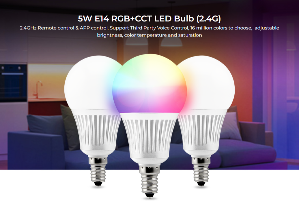 FUT013 - 5W E14 RGB+CCT LED Bulb (2.4G)