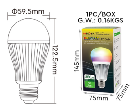 FUT019 E26 - 9W Dual White LED Bulb (2.4GHz)