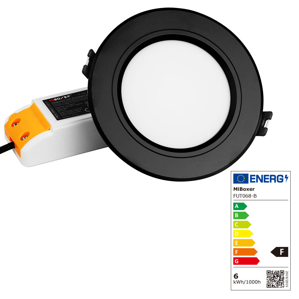 FUT068-B - 6W RGB+CCT LED Downlight (2.4GHz) Black
