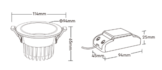 FUT070 - 6W Anti-glare RGB+CCT LED Downlight (2.4GHz)