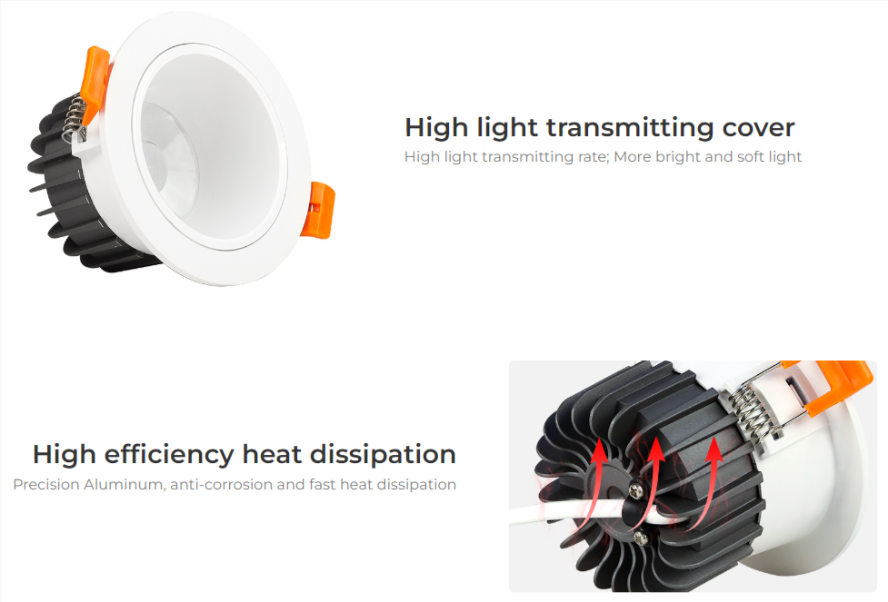 FUT070 - 6W Anti-glare RGB+CCT LED Downlight (2.4GHz)