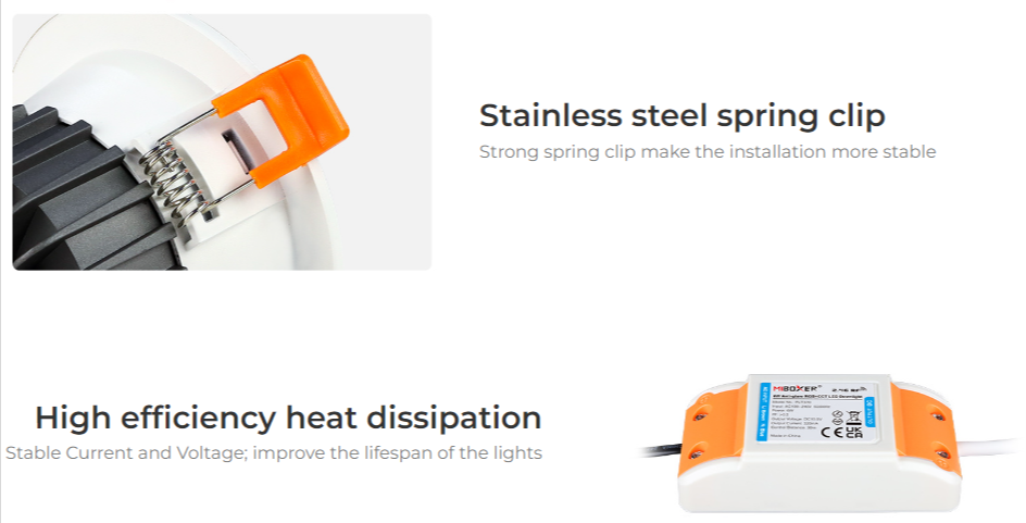 FUT070 - 6W Anti-glare RGB+CCT LED Downlight (2.4GHz)