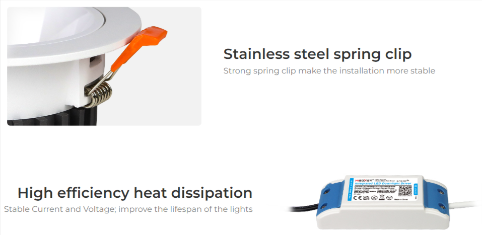 FUT071 - 12W Anti-Glare RGB+CCT LED Downlight (2.4GHz)