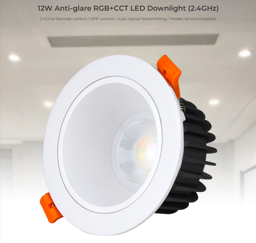 FUT071 - 12W Anti-Glare RGB+CCT LED Downlight (2.4GHz)