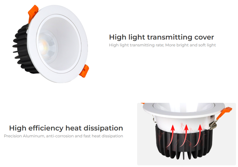 FUT071 - 12W Anti-Glare RGB+CCT LED Downlight (2.4GHz)