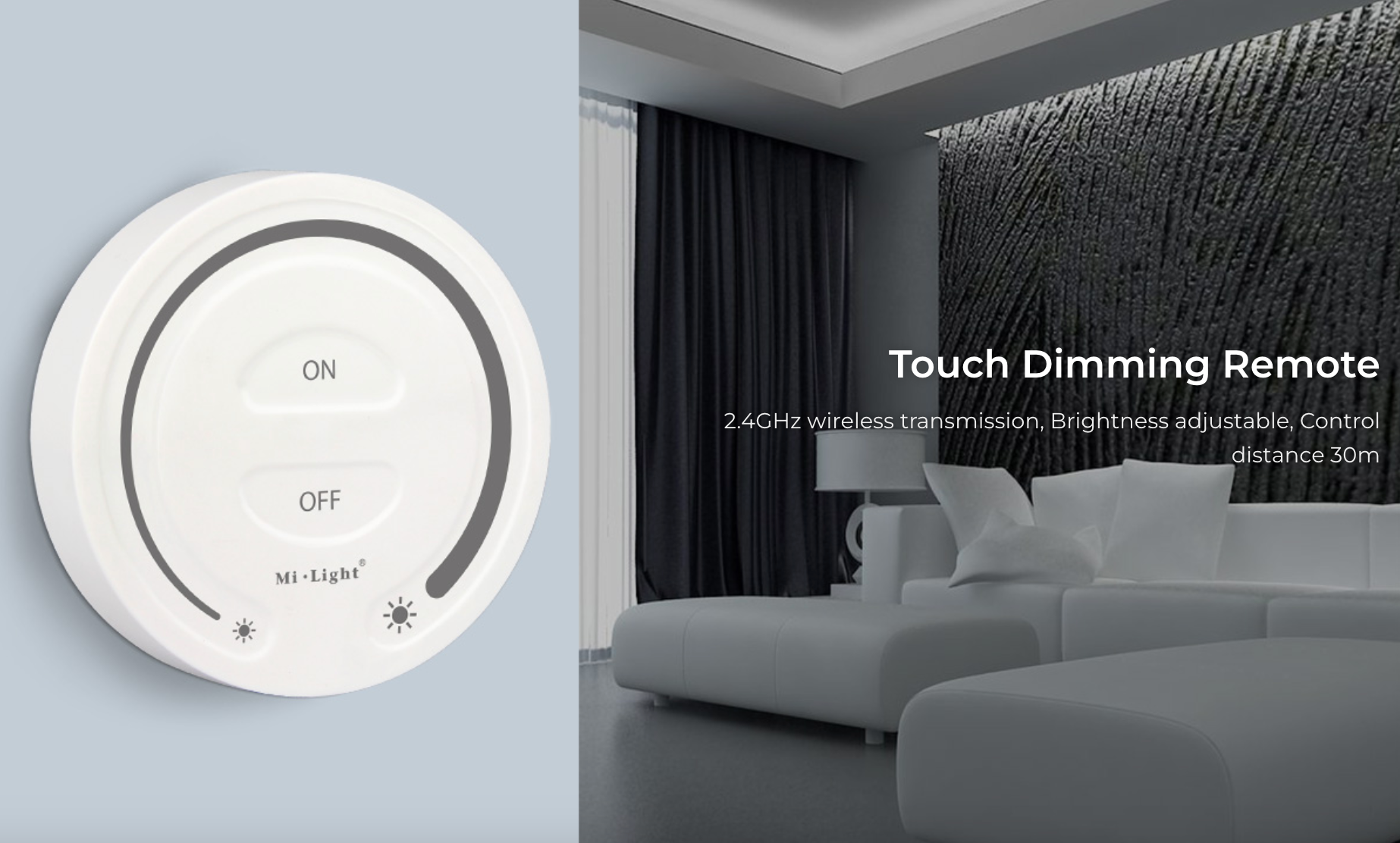 FUT087-W - 1-Zone Touch Dimming Brightness Remote White