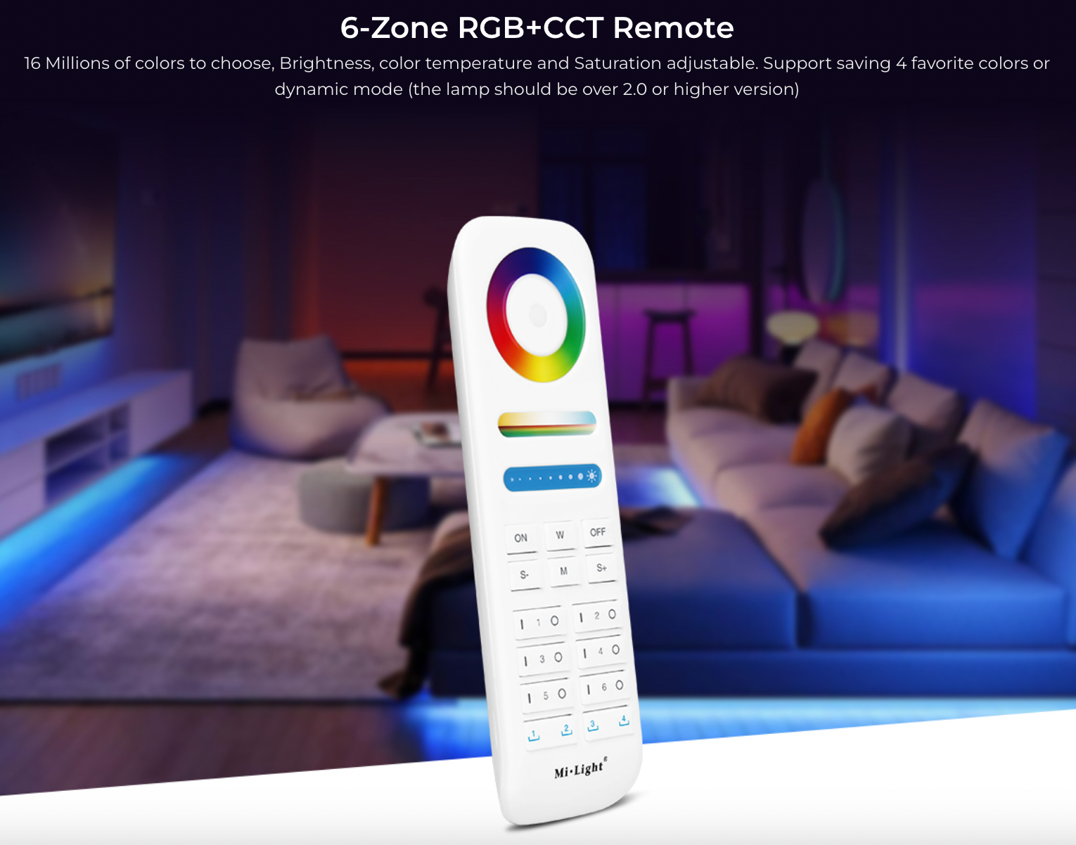 FUT089S - 6-Zone RGB+CCT Remote