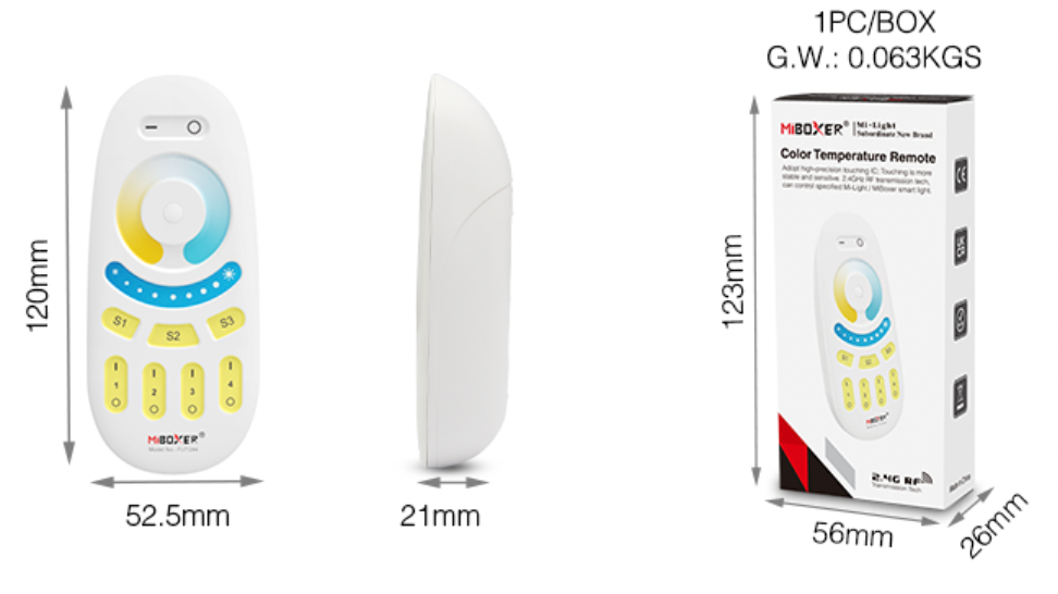 FUT094 - 4-Zone Color Temperature Remote