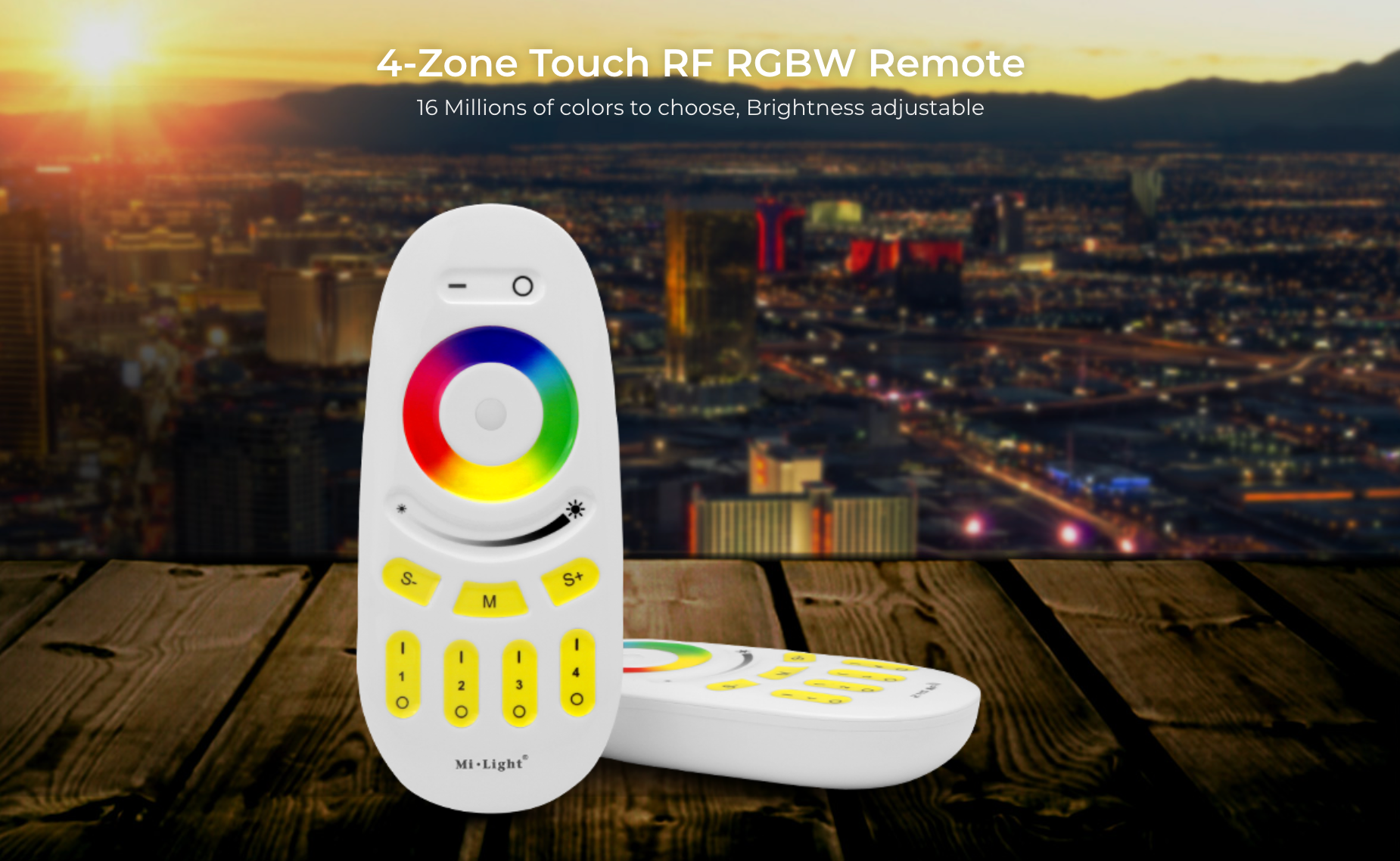 FUT096-B - 4-Zone Touch RF RGBW Remote Black