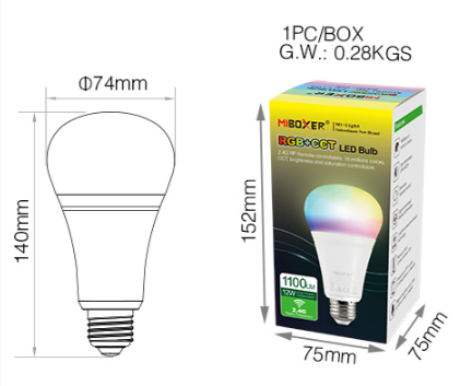 FUT105 - 12W RGB+CCT LED Bulb E26