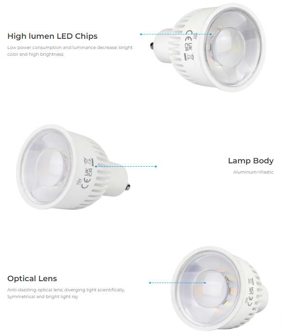 FUT106Z - 6W GU10 RGB+CCT LED Spotlight (Zigbee 3.0)