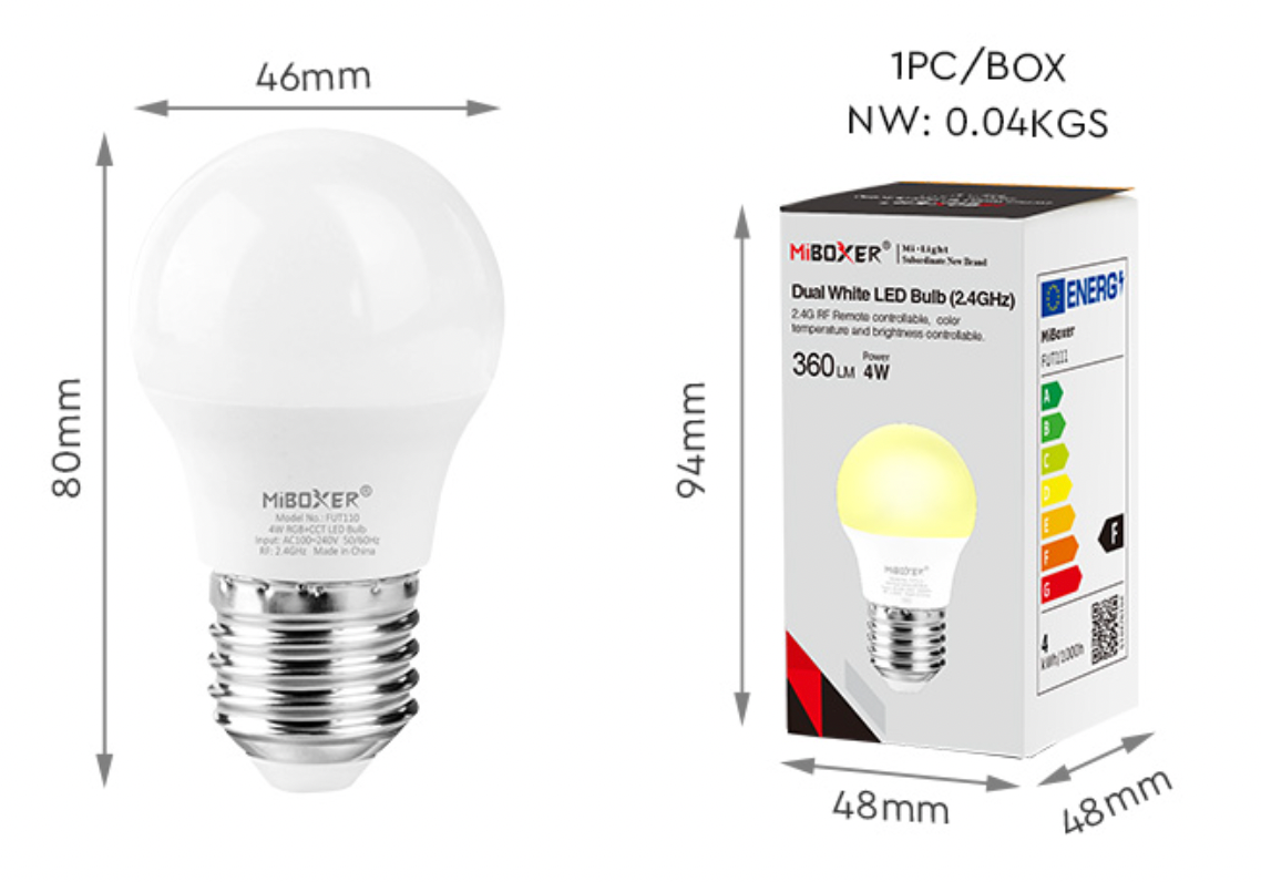 FUT111 E27 - 4W Dual White LED Bulb (2.4G)