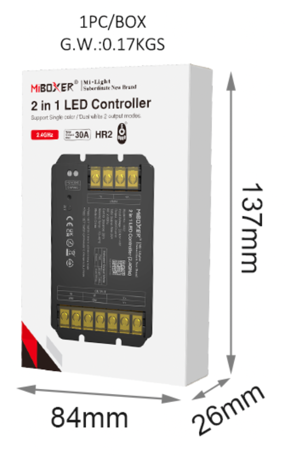 HR2 - 2 in 1 LED Controller (2.4GHz) Output Max 30A
