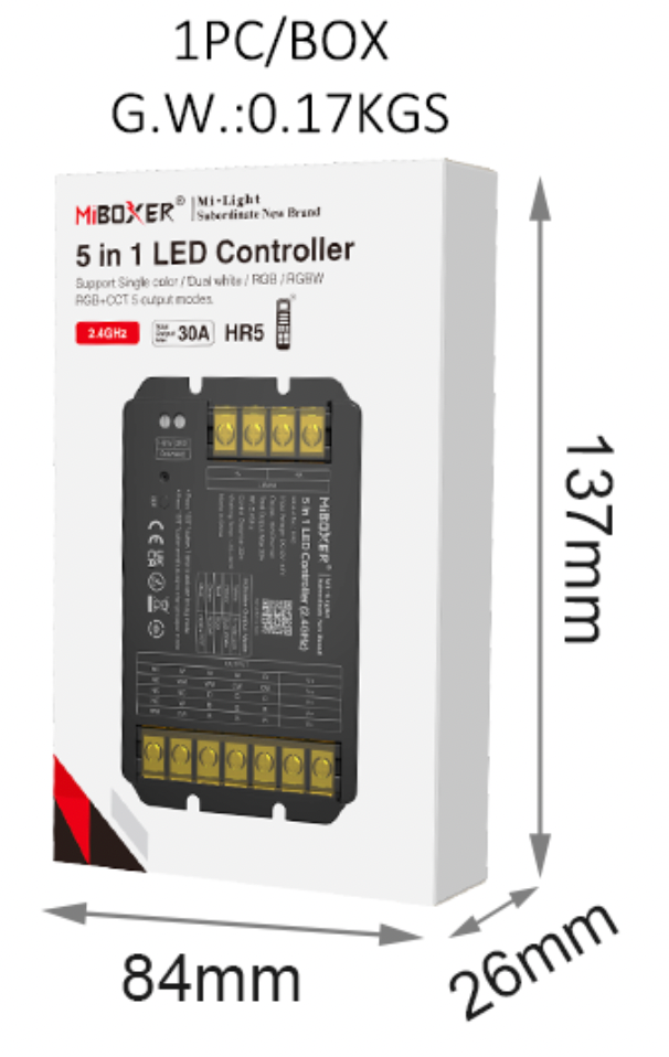 HR5 - 5 in 1 LED Controller (2.4GHz) Output Max 30A