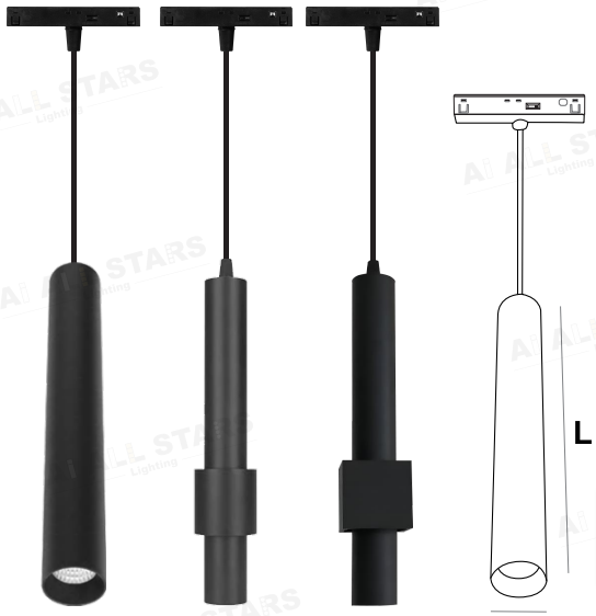 AS-D20-040-10Y - 10W Black Hanging Light (Outer Circle Inner Circle) (Zigbee + 3CCT)